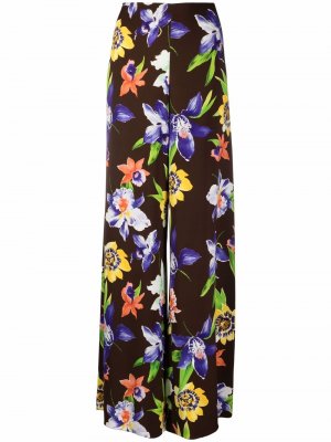 Широкие брюки с цветочным принтом Ralph Lauren Collection. Цвет: коричневый