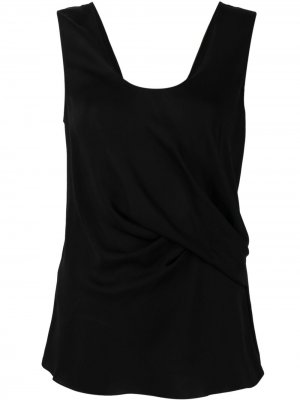 Драпированная блузка без рукавов Giorgio Armani. Цвет: черный
