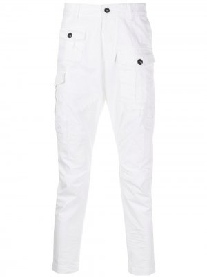 Укороченные брюки карго Dsquared2. Цвет: белый