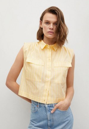 Рубашка Mango. Цвет: желтый