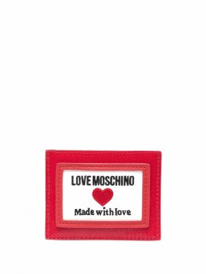 Картхолдер с вышитым логотипом Love Moschino. Цвет: красный