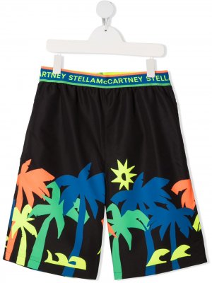 Плавки-шорты с принтом Stella McCartney Kids. Цвет: черный