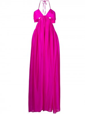 Расклешенное платье макси с вырезом халтер Alexandre Vauthier. Цвет: розовый