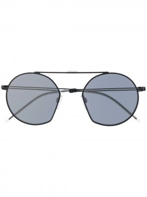 Солнцезащитные очки в круглой оправе Emporio Armani. Цвет: черный