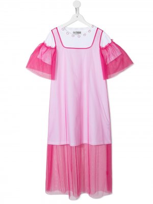 Многослойное платье из тюля Simonetta. Цвет: розовый
