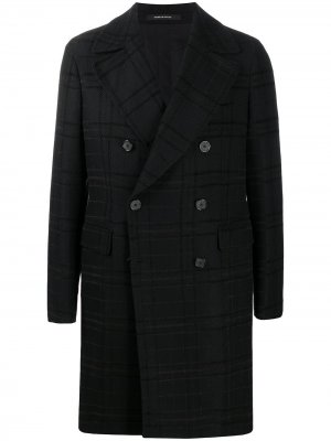 Двубортное пальто Tagliatore. Цвет: черный