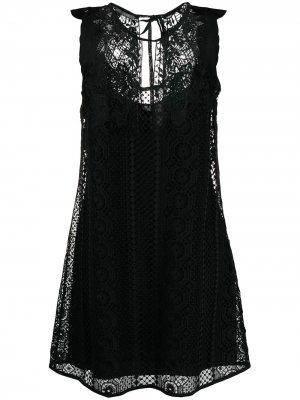 Платье без рукавов с вышивкой Alberta Ferretti. Цвет: черный