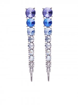 Серьги-подвески с кристаллами Oscar de la Renta. Цвет: синий