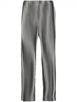 Прямые брюки средней посадки в полоску Homme Plissé Issey Miyake. Цвет: 12 grey