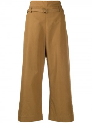 Расклешенные укороченные брюки с завышенной талией Marni. Цвет: нейтральные цвета