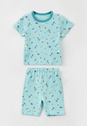 Пижама UNIQLO. Цвет: бирюзовый