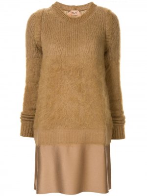 Платье-свитер длины мини Nº21. Цвет: коричневый