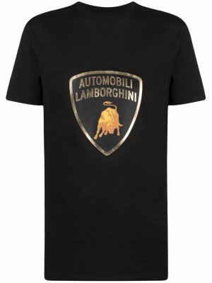 Футболка с логотипом Automobili Lamborghini. Цвет: черный
