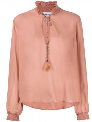 Полупрозрачная блузка с оборками на воротнике Dondup. Цвет: нейтральные цвета