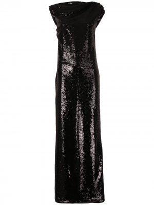 Вечернее платье с пайетками The Attico. Цвет: черный