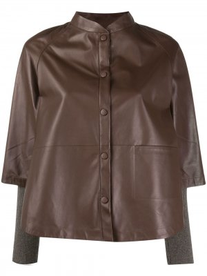 Куртка-рубашка с укороченными рукавами Fabiana Filippi. Цвет: коричневый