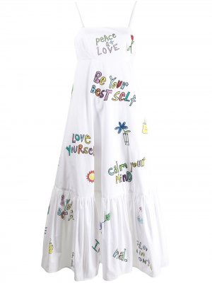 Платье с принтом Mira Mikati. Цвет: белый