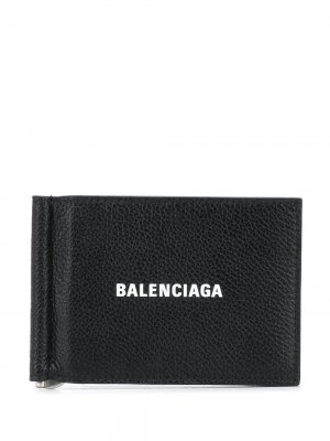 Бумажник с зажимом для купюр Balenciaga. Цвет: 1090 черный/l белый