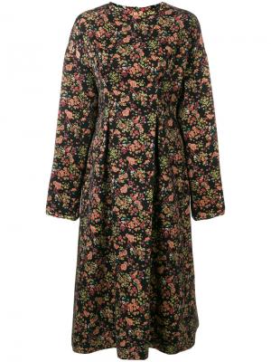 Жаккардовое платье-миди с цветочным узором 08Sircus. Цвет: разноцветный