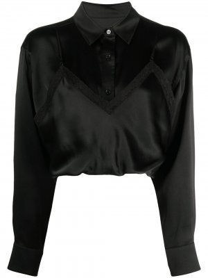 Многослойная рубашка с длинными рукавами alexanderwang.t. Цвет: черный