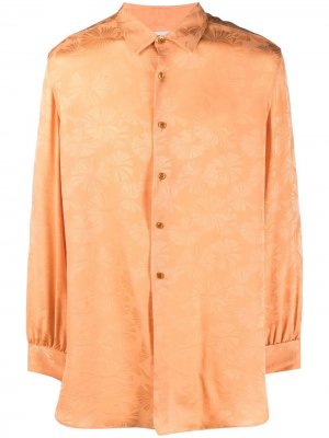 Жаккардовая рубашка с длинными рукавами Saint Laurent. Цвет: оранжевый