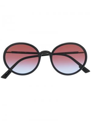 Затемненные солнцезащитные очки в круглой оправе Dior Eyewear. Цвет: черный