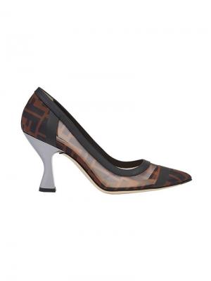 Туфли с логотипом Zucca Fendi. Цвет: коричневый