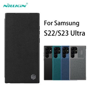 Чехол Nillkin Qin Pro для Samsung Galaxy S23 S22 Ultra, кожаный с карманом карт, кошелек откидной крышкой Plus,