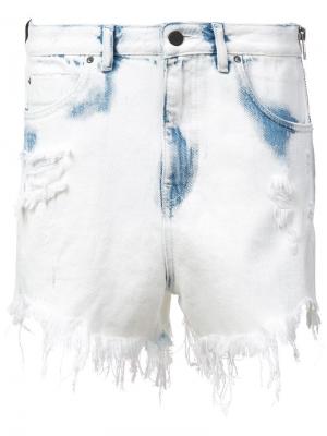Состаренные джинсовые шорты Alexander Wang. Цвет: синий