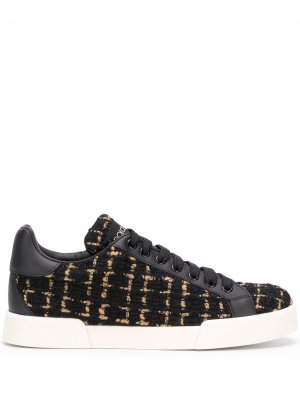 Кроссовки на шнуровке Dolce & Gabbana. Цвет: черный