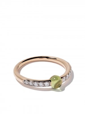 Кольцо Mama non из розового золота с перидотом и бриллиантами Pomellato. Цвет: green