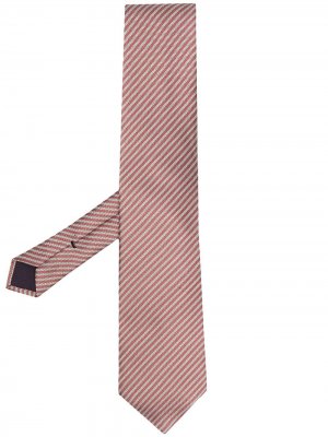Жаккардовый галстук в диагональную полоску TOM FORD. Цвет: оранжевый