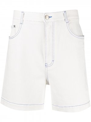 Джинсовые шорты с логотипом Stella McCartney. Цвет: белый