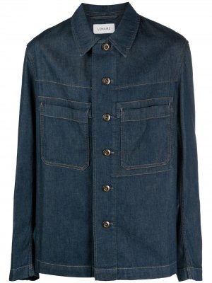 Джинсовая куртка с заостренным воротником Lemaire. Цвет: синий