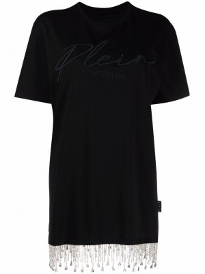 Платье-футболка с кристаллами Philipp Plein. Цвет: черный