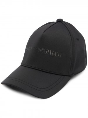 Шестипанельная кепка с логотипом Emporio Armani. Цвет: черный
