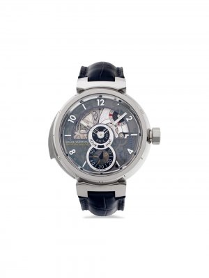 Наручные часы Tambour LV 40 pre-owned 44 мм 2015-го года Louis Vuitton. Цвет: черный