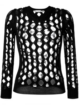 Вязаная блуза в сетку  2004 Comme Des Garçons Pre-Owned. Цвет: черный