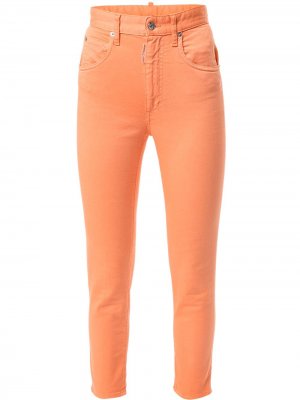 Укороченные джинсы скинни с завышенной талией Dsquared2. Цвет: оранжевый
