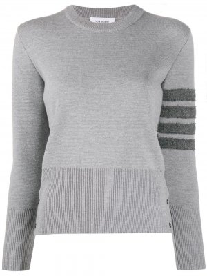 Пуловер Milano с полосками 4-Bar Thom Browne. Цвет: серый