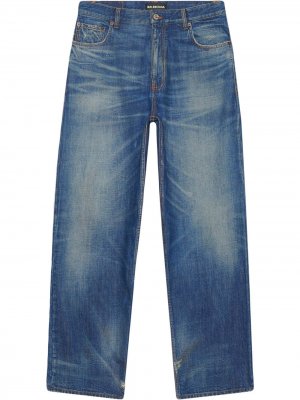 Широкие джинсы из органического хлопка Balenciaga. Цвет: синий