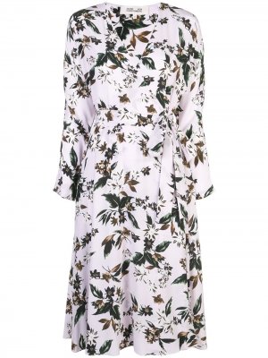 Платье-рубашка с цветочным принтом DVF Diane von Furstenberg. Цвет: фиолетовый