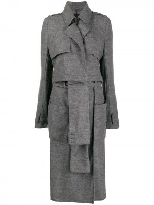 Однобортное пальто RtA. Цвет: серый