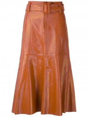 Расклешенная юбка Eva. Цвет: коричневый