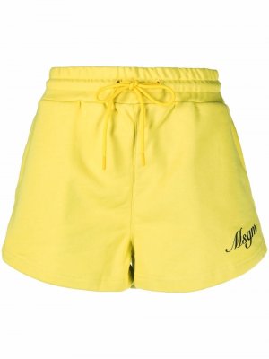 Спортивные шорты с логотипом MSGM. Цвет: желтый