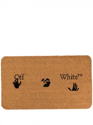 Коврик для входной двери с логотипом Off-White. Цвет: коричневый