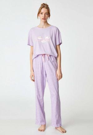 Пижама Koton. Цвет: фиолетовый