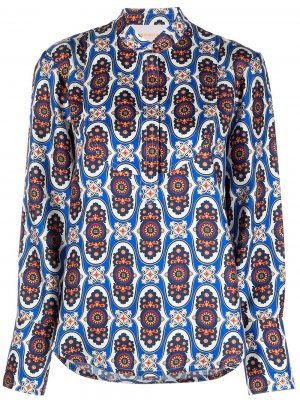 Рубашка Portofino с воротником-стойкой La Doublej. Цвет: синий
