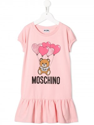 Платье-футболка Toy Bear Moschino Kids. Цвет: розовый