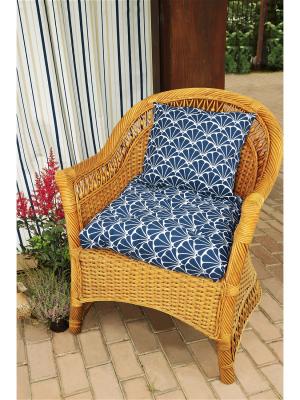 Подушка на стул, Blue Garden - S, 50x50см Kauffort. Цвет: синий, белый